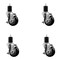 Service Caster 3.5'' SS Black Poly Swivel 1-3/4'' Expanding Stem Caster Set with Brake, 4PK SCC-SSEX20S3514-PPUB-BLK-TLB-134-4 - alternate 1
